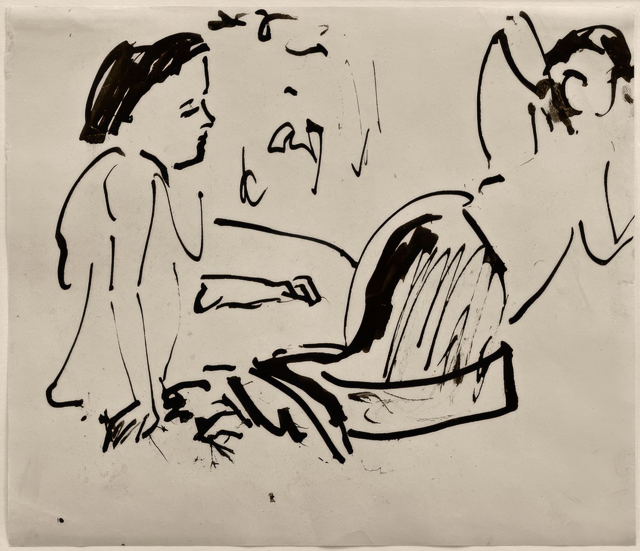 无题（坐着两个女人） 作者 恩斯特·路德维希·基希纳