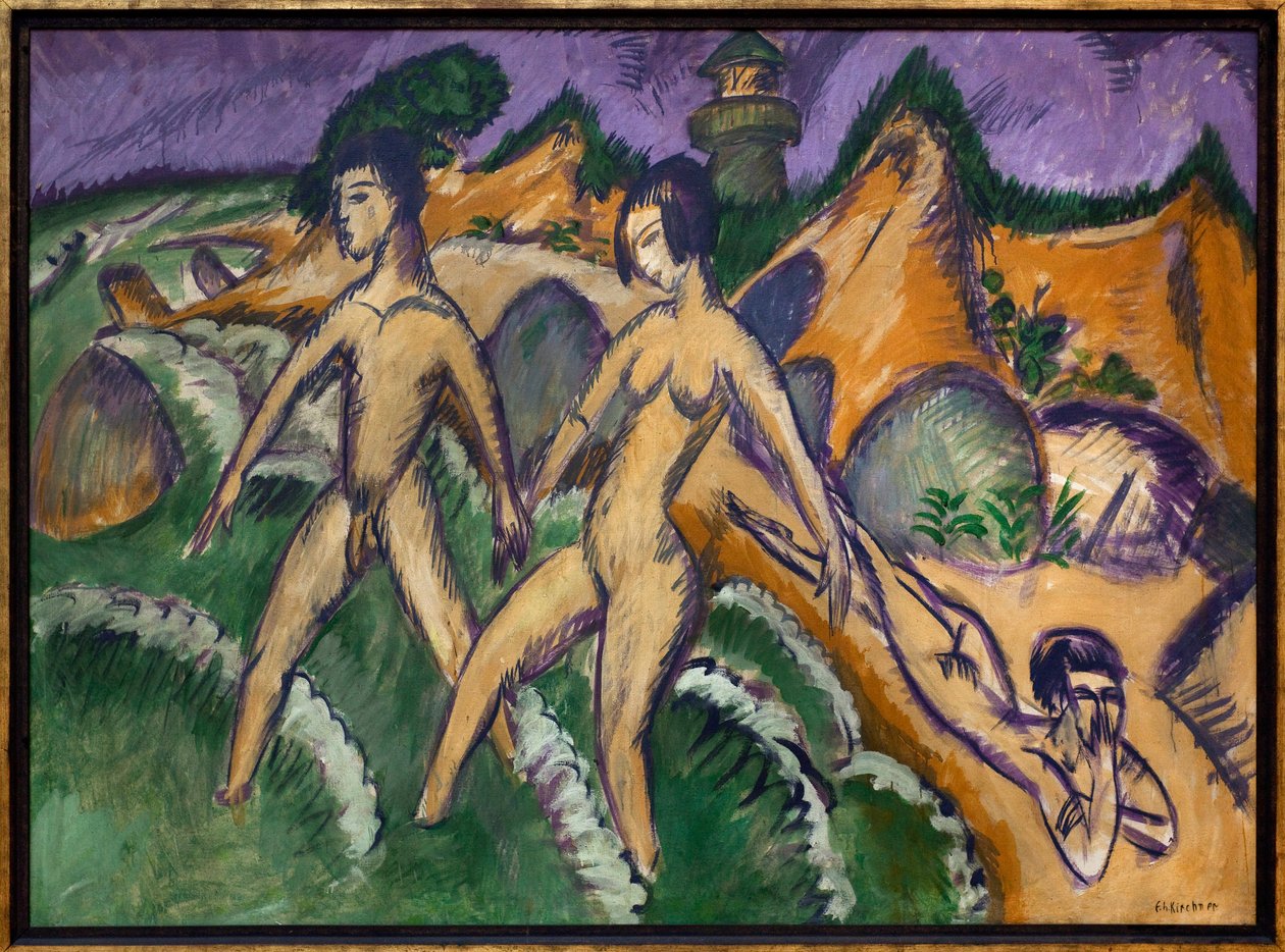 过海。 Ernst Ludwig Kirchner (1880-1938) 的画作，油画 作者 恩斯特·路德维希·基希纳