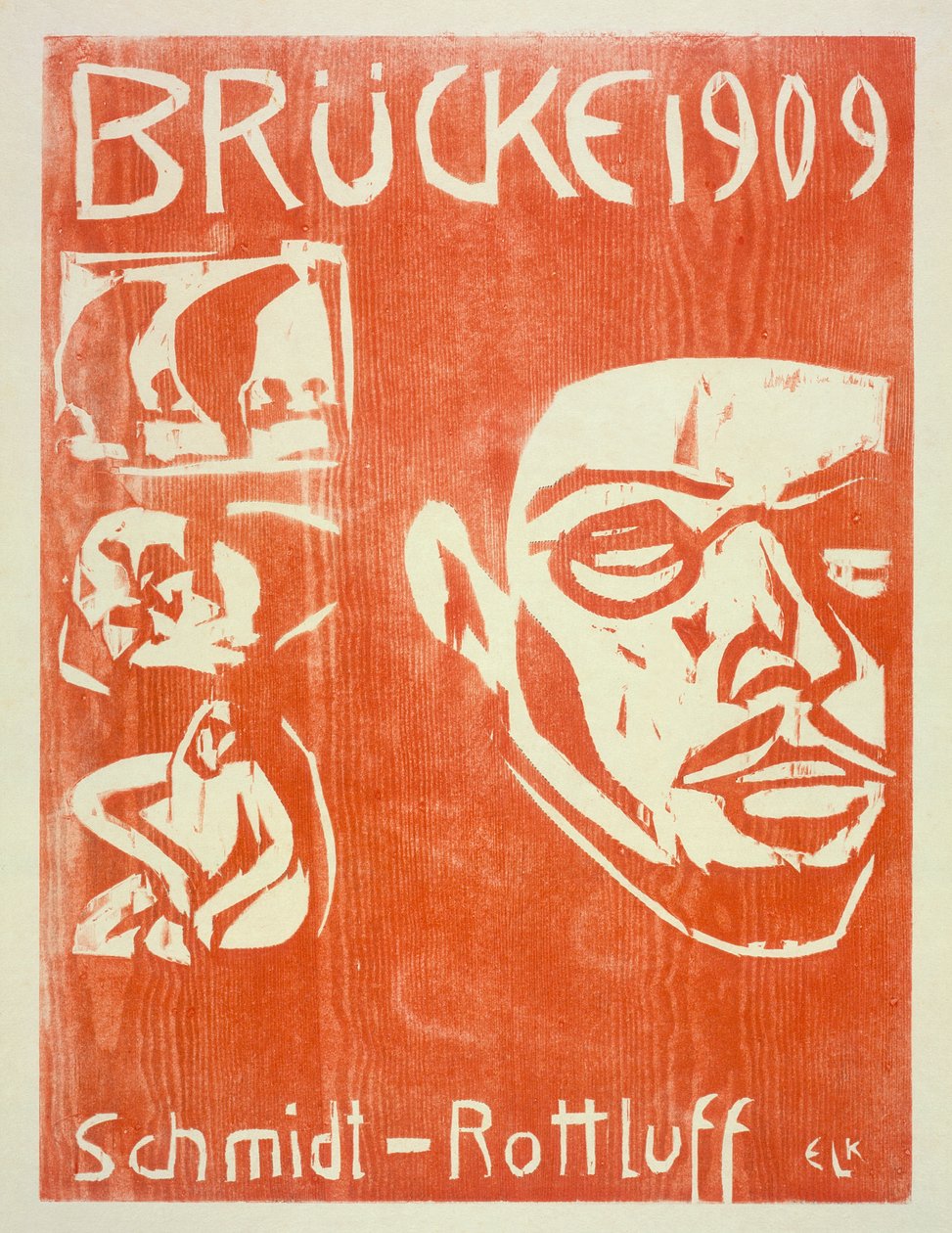 施密特 - 罗特鲁夫的肖像，1909年 作者 恩斯特·路德维希·基希纳