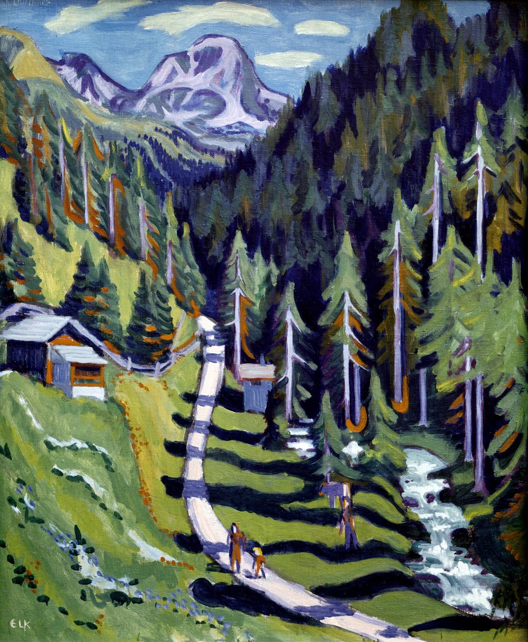 塞蒂格山谷1937.(布面油画） 作者 恩斯特·路德维希·基希纳