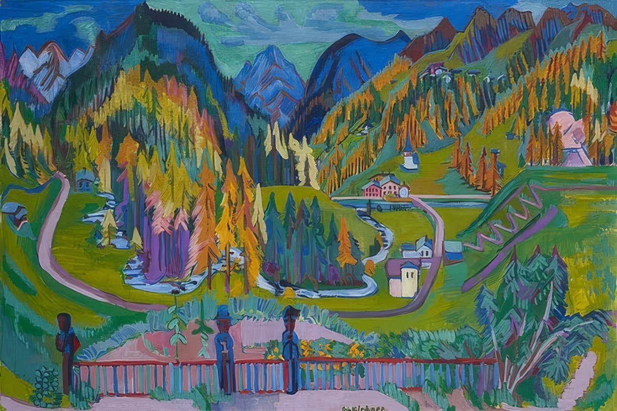 Sfertal在秋天。 1925-26 作者 恩斯特·路德维希·基希纳