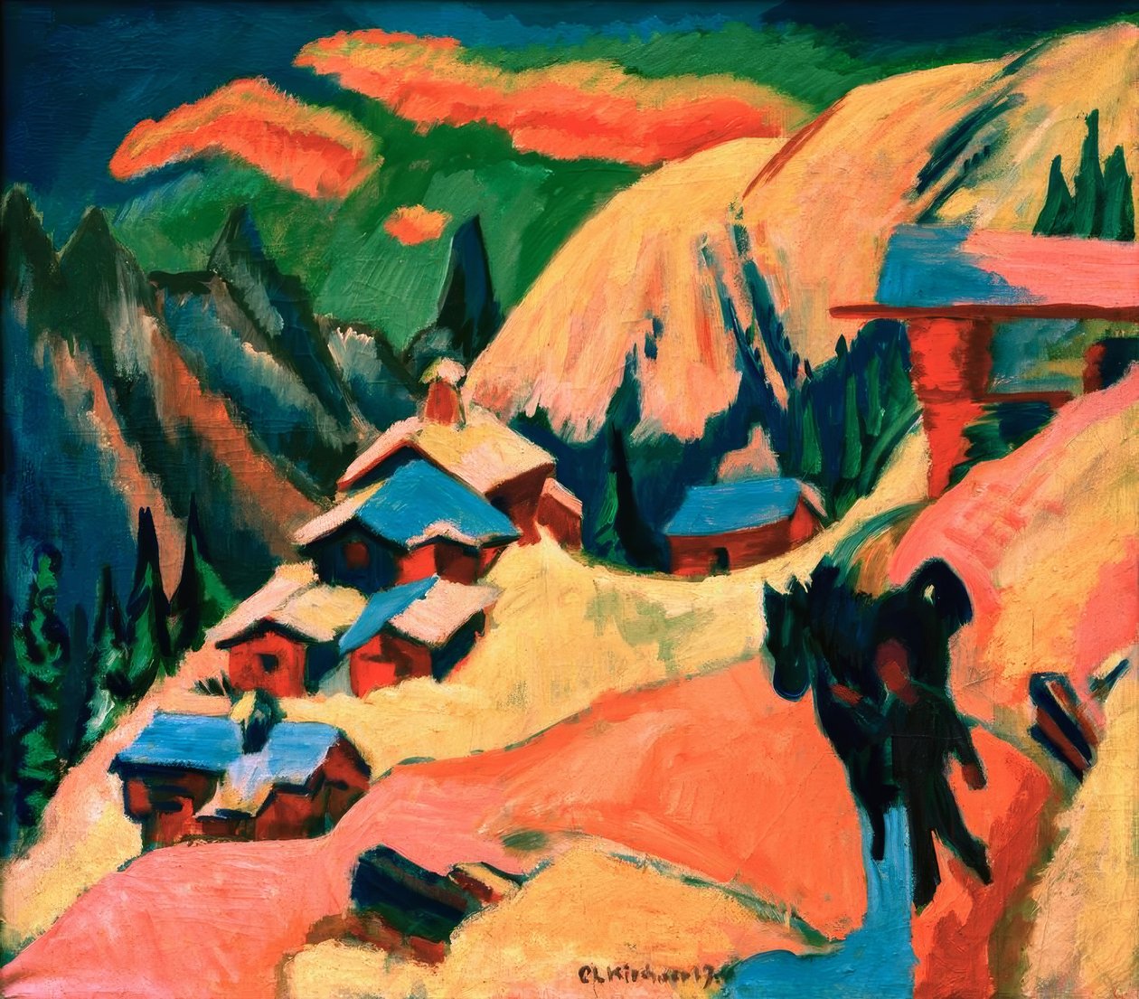 Stafelalp在雪中 作者 恩斯特·路德维希·基希纳