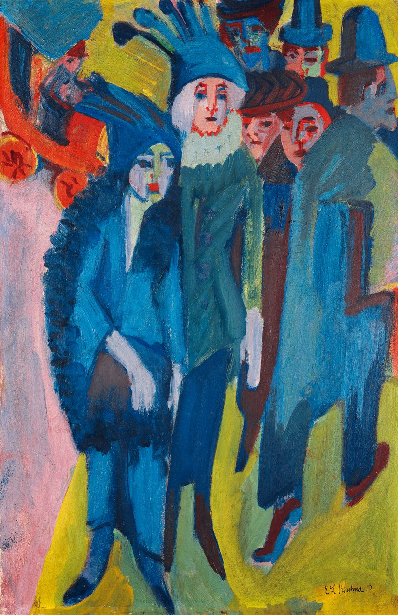 街景Strassenszene，1913年 作者 恩斯特·路德维希·基希纳