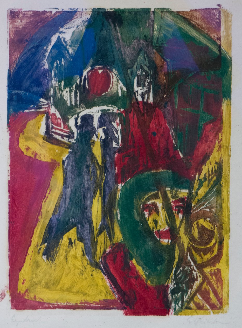 街与Cocotte，柏林街景，1915-1916。 作者 恩斯特·路德维希·基希纳