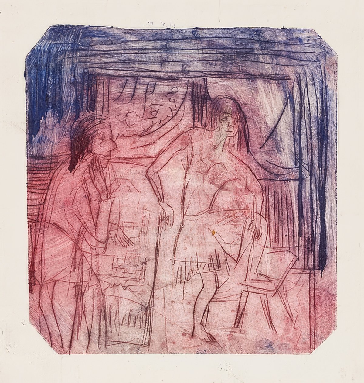 房间里的景象。 1921年 作者 恩斯特·路德维希·基希纳