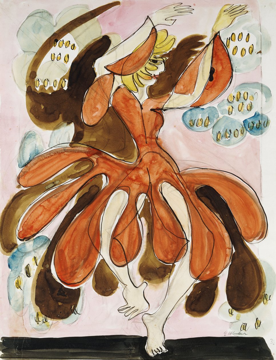 舞者帕卢卡； Die Tanzerin Palucca，c。 1930-31年 作者 恩斯特·路德维希·基希纳