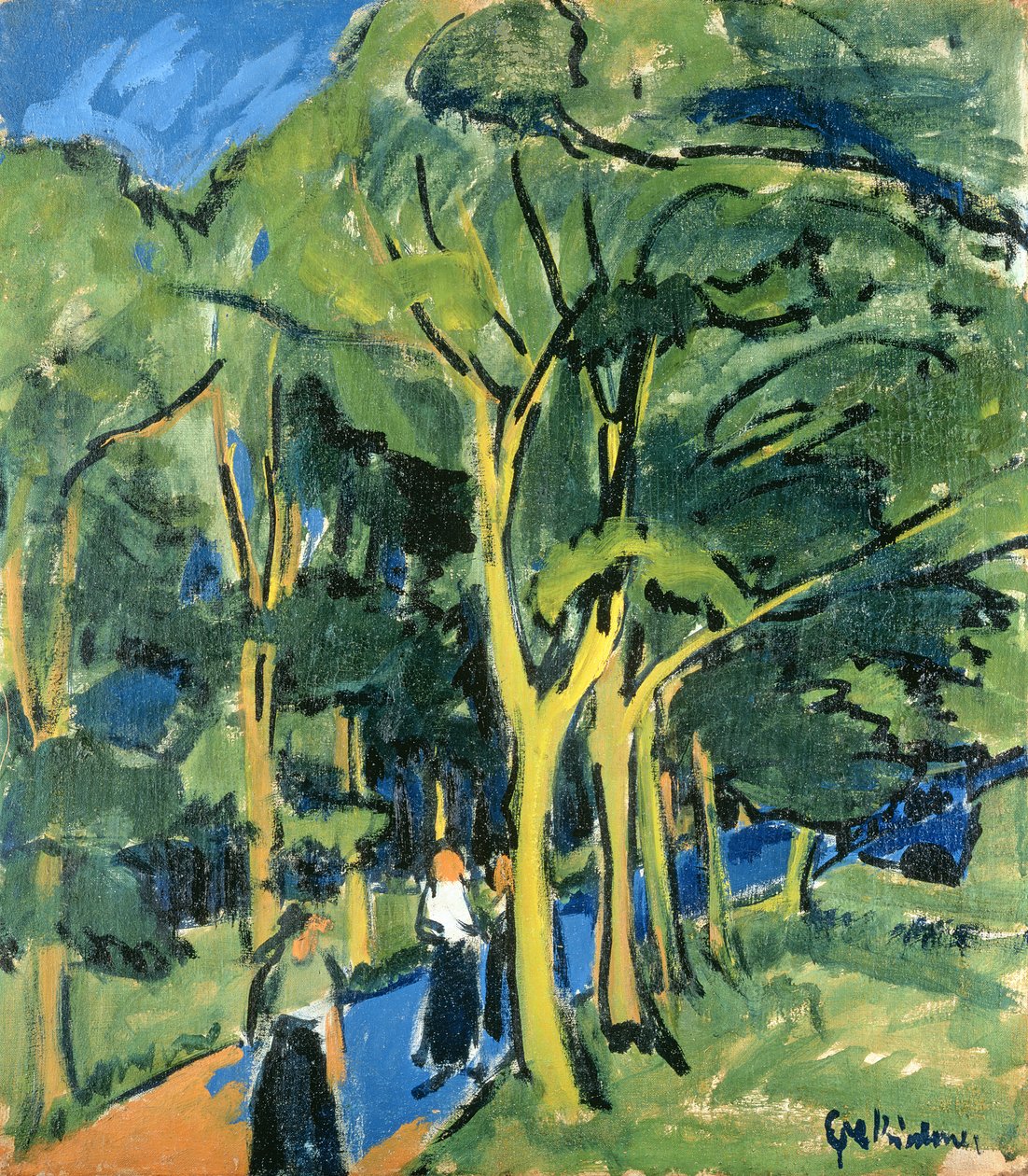 Waldstrasse，约1910年 作者 恩斯特·路德维希·基希纳