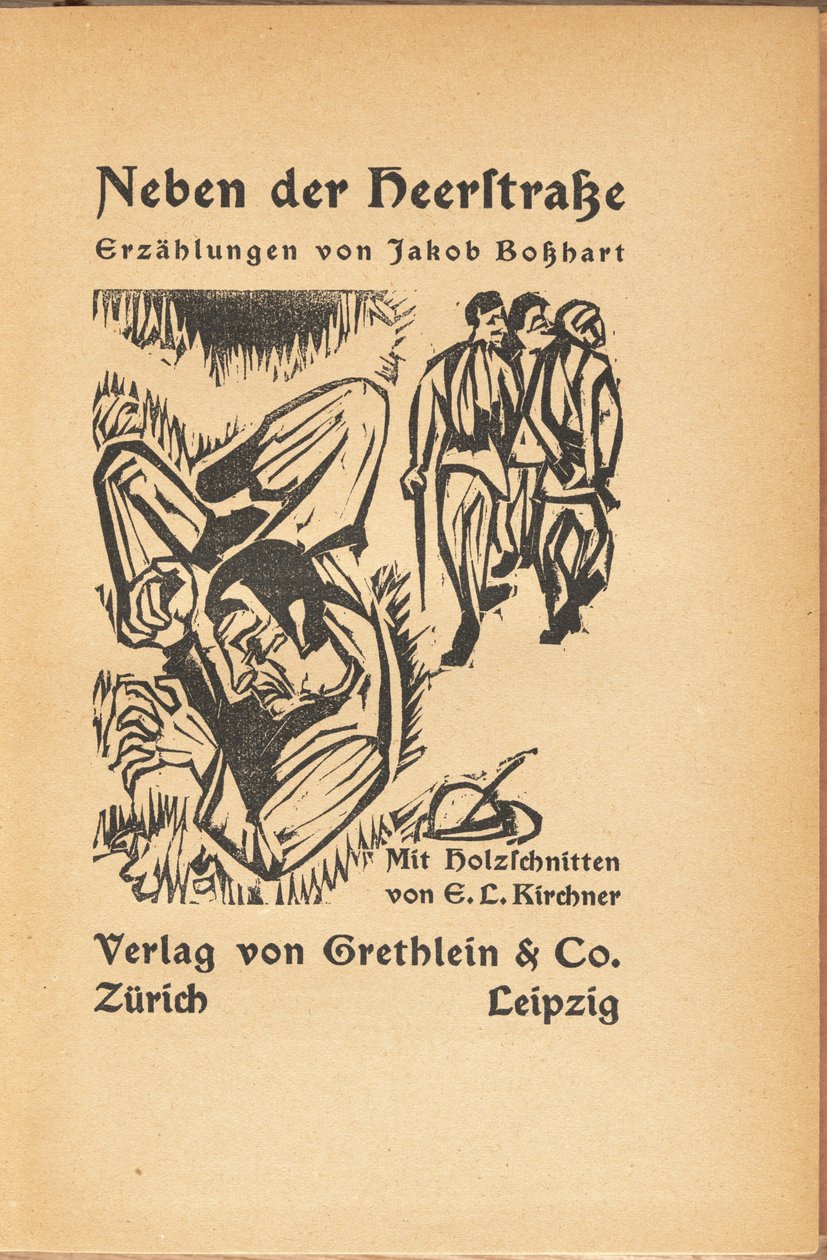 雅克布-博斯哈特：Neben der Heerstrasse (雅克布-博斯哈特：靠近主街) 作者 Ernst Ludwig Kirchner 和 Jacob Bosshart