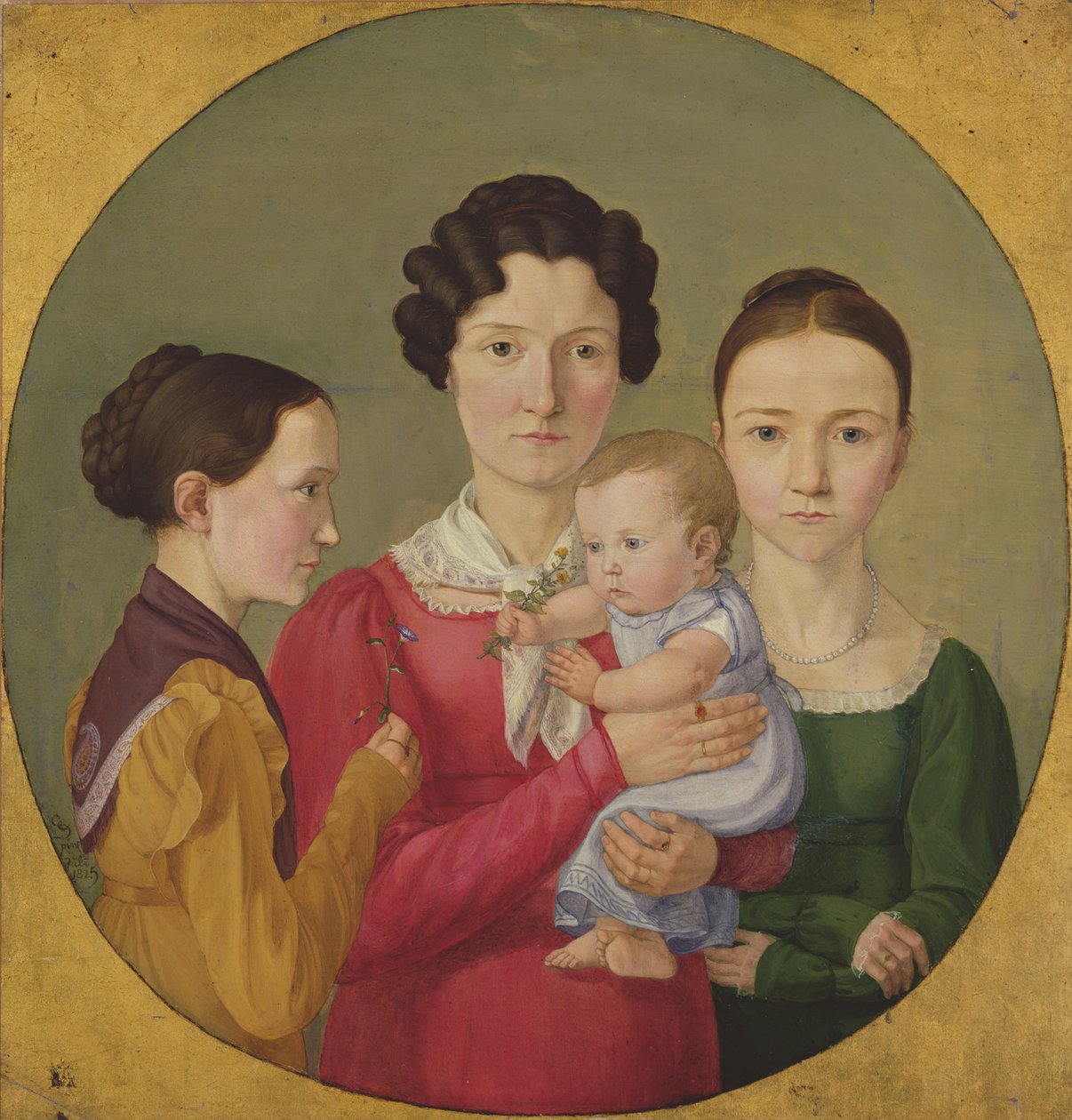 The Malvine（1811-85），Hermine（1801-52），Adelheid（1824-82）和Ida Speckter（1809-94），1825年 作者 欧文·斯派克特