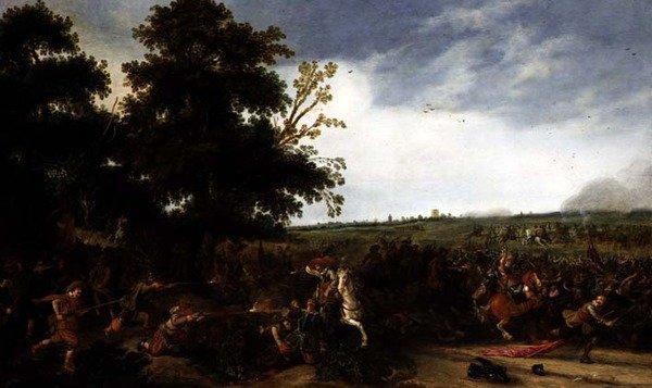 步兵战斗骑兵，1630年 作者 以赛亚斯·范德韦尔德