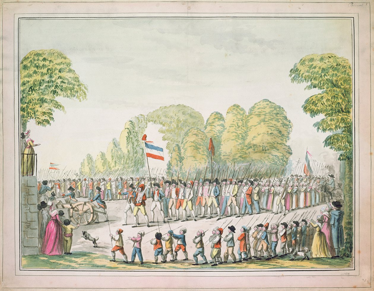 革命游行，c。 1789年 作者 埃蒂安·贝里考特