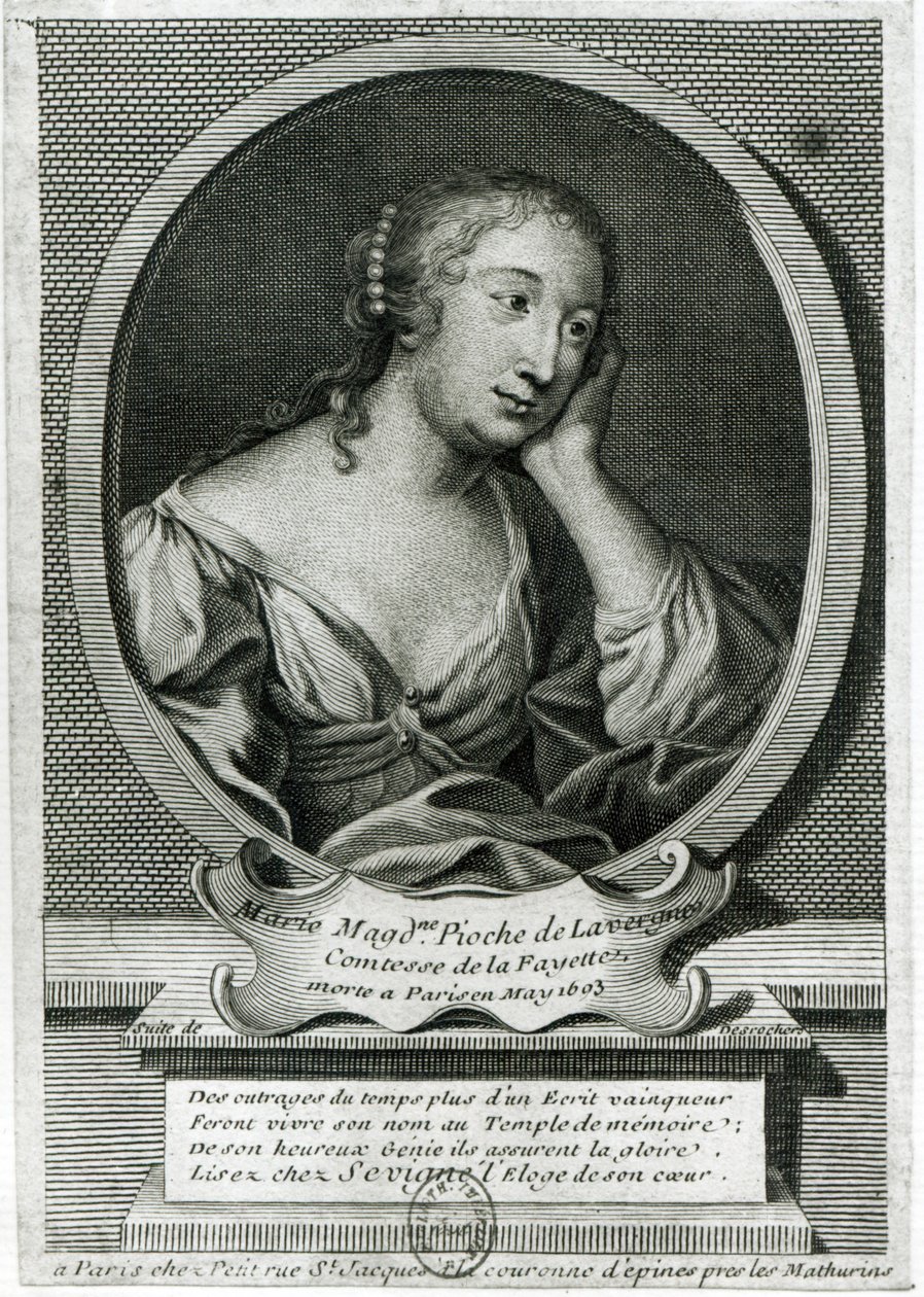 法国小说家de La Fayette夫人的奖章画像 作者 艾蒂安（Etienne Jehandier）Desrochers