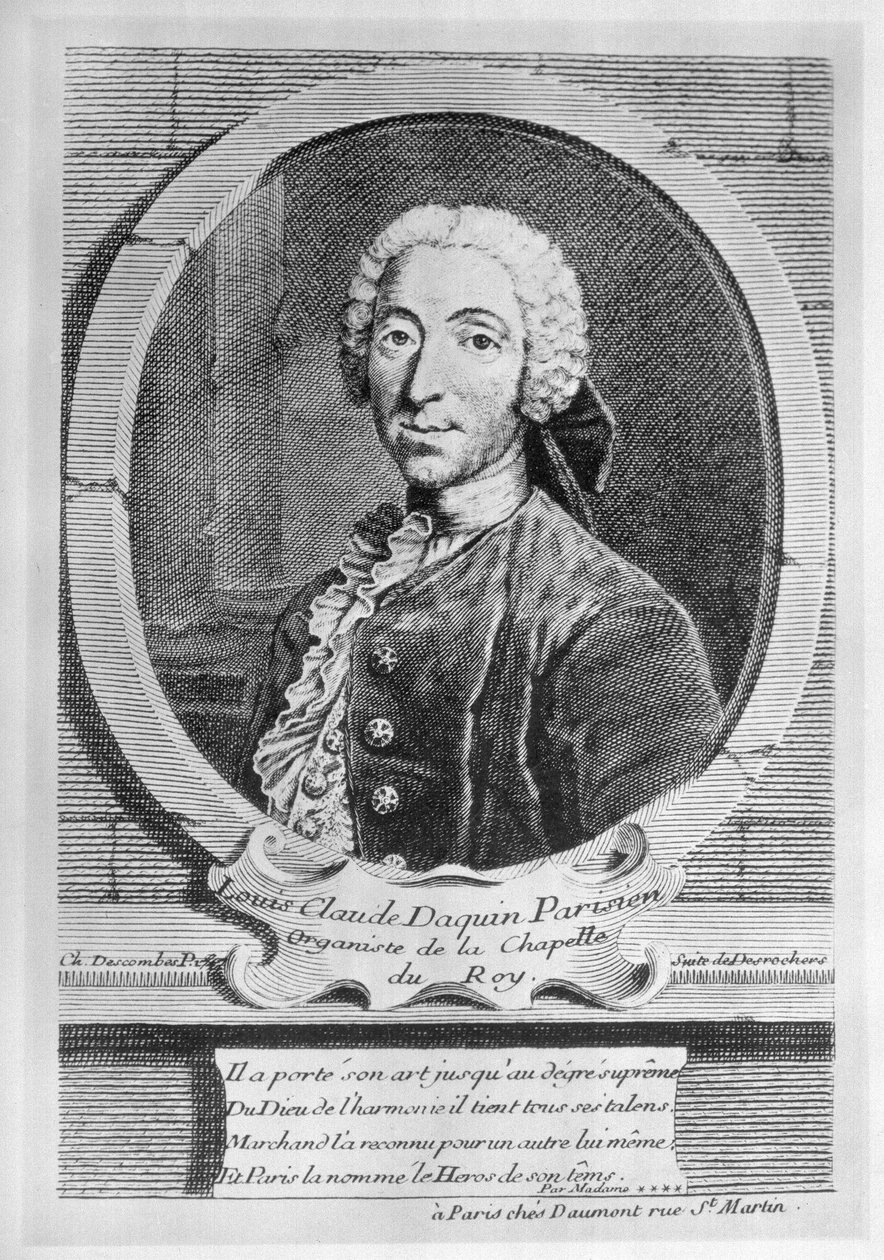 Louis-Claude d&39;Aquin（1694-1772）的肖像，由Charles Descombes，1747年刻 作者 艾蒂安（Etienne Jehandier）Desrochers