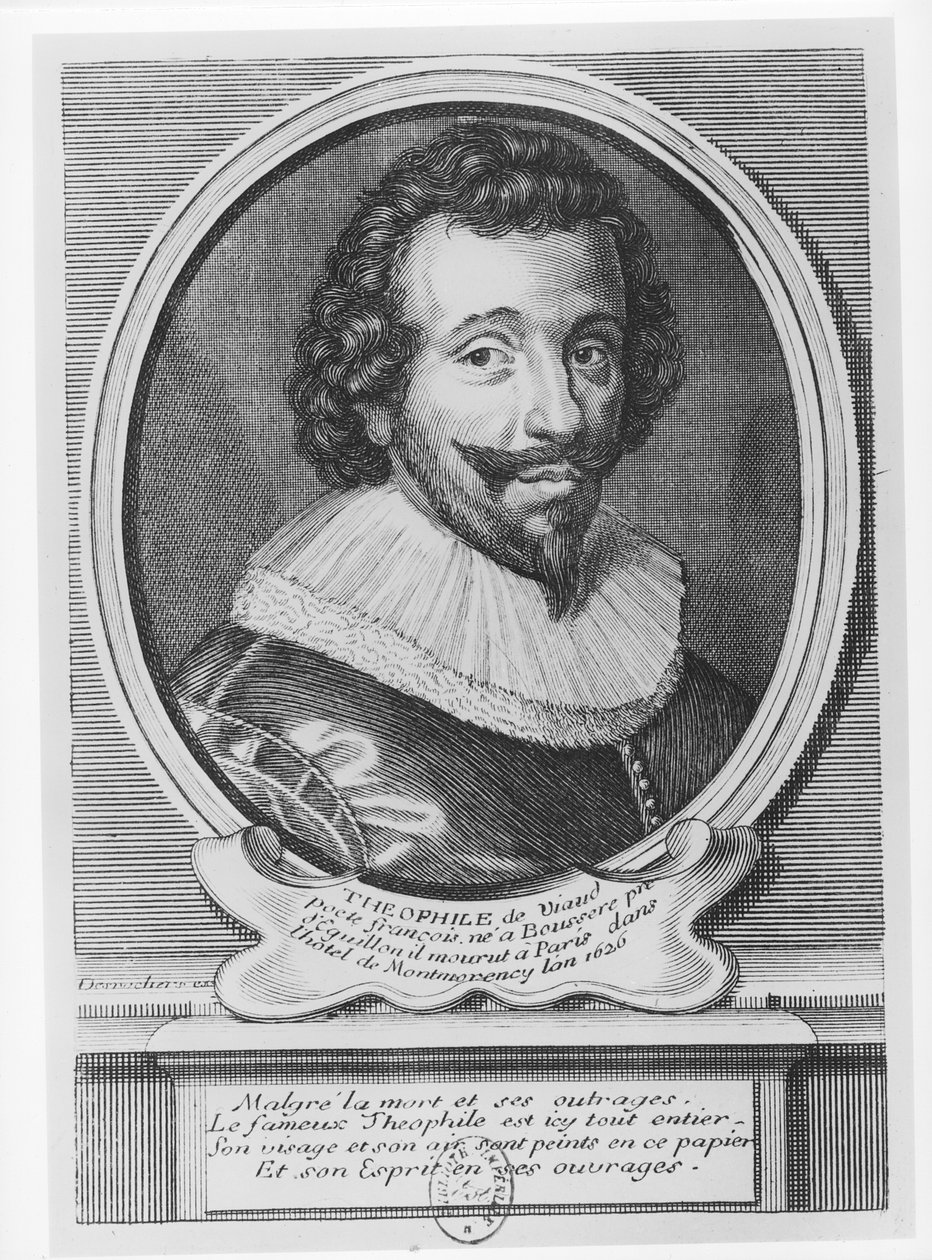 Viau Theophile的肖像（1590-1626） 作者 艾蒂安（Etienne Jehandier）Desrochers