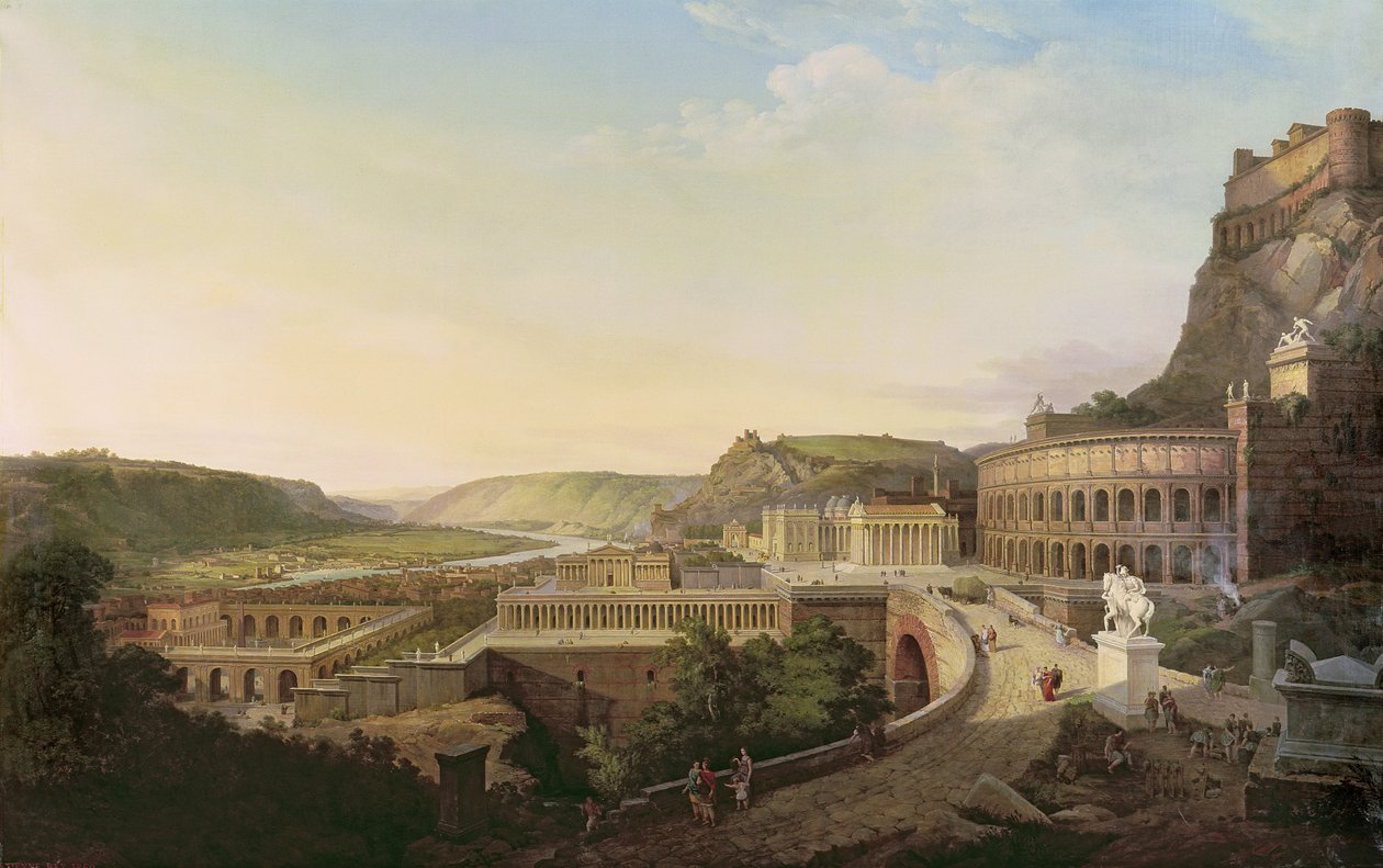 1860年罗马时代维也纳的视图 作者 艾蒂安·雷（Etienne Rey）
