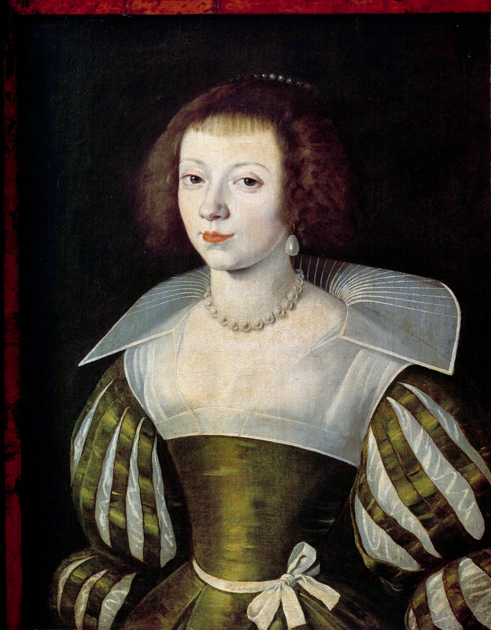 一幅女性肖像画归因于艾蒂安·杜蒙斯蒂尔（Etienne Dumonstier，1574-1603）孙。 0,6x0,46 m - 女性肖像。 画作归因于艾蒂安·杜蒙斯蒂尔 (Etienne Dumonstier) (1574-1603) 0.6 x 0.46 m 卢浮宫博物馆，巴黎 作者 Etienne（归属）Dumonstier