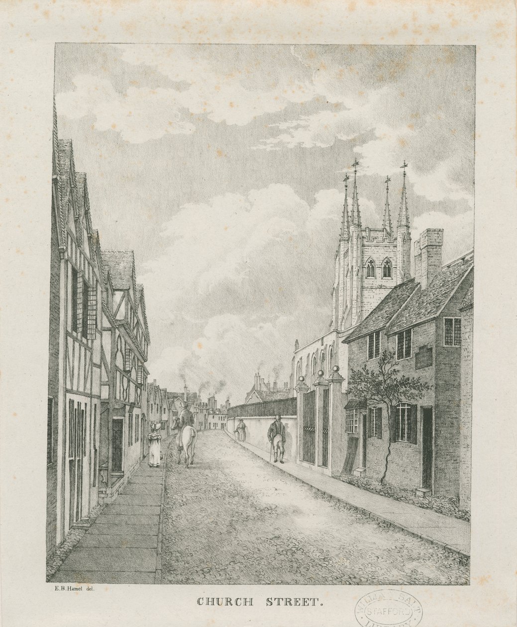 塔姆沃思（Tamworth）-教堂街：版画，nd [1796-1865]（印刷） 作者 艾蒂安·布鲁诺·哈默尔