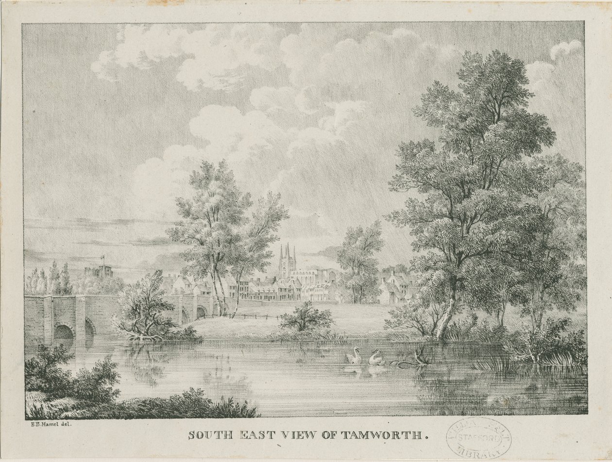 塔姆沃思-南方的远景：石版画，[1796-1865] 作者 艾蒂安·布鲁诺·哈默尔