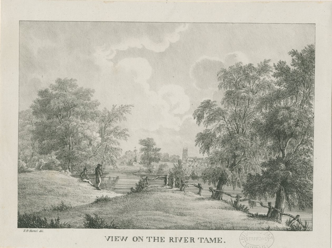 塔姆沃思-塔姆河：石版画，[1796-1865] 作者 艾蒂安·布鲁诺·哈默尔