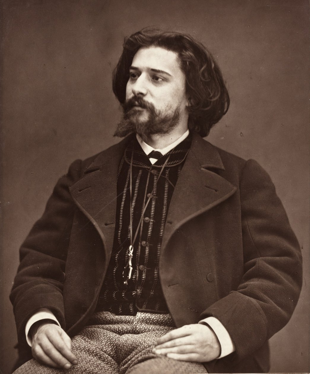 Alphonse Daudet 法国小说家，1849-1897，约1876。 作者 艾蒂安·卡加特