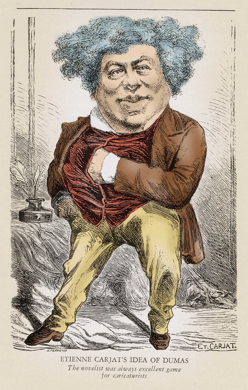 亚历山大-杜马斯（1803-1870）父亲的肖像：艾蒂安-卡尔亚特的漫画。 作者 艾蒂安·卡加特