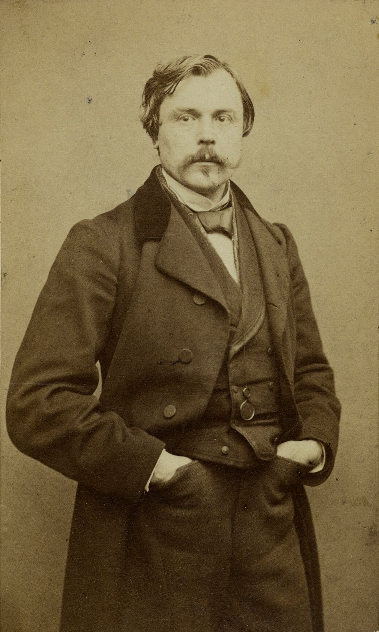 埃德蒙-霍特-德-龚古尔1822-1896年的肖像。 作者 艾蒂安·卡加特