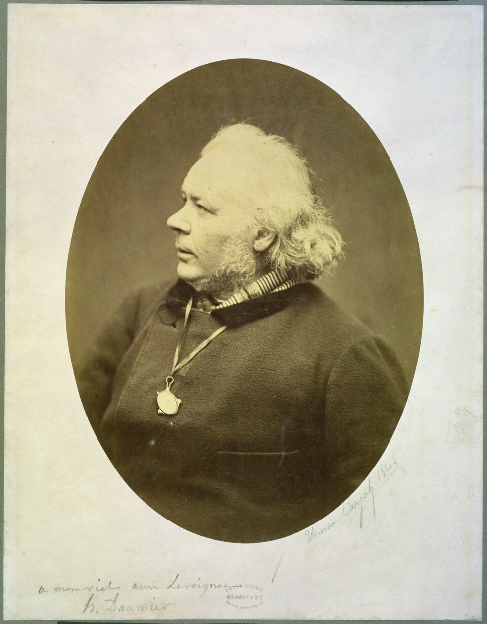 Honore Daumier（1808-79）1861年的肖像（蛋白印刷品） 作者 艾蒂安·卡加特