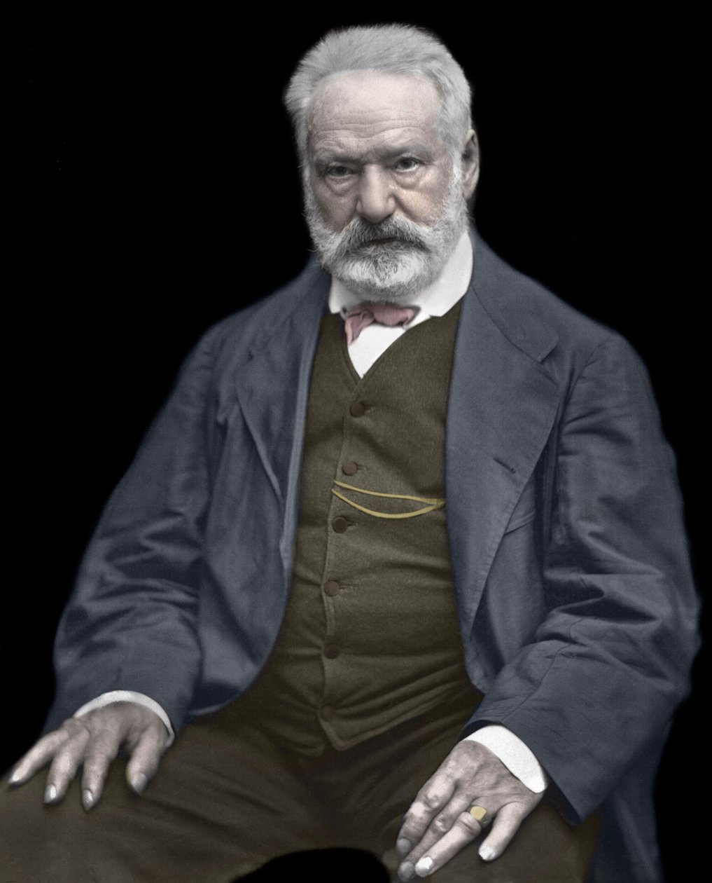 Portrait of Victor Hugo (1802-1885), French writer and poet, Colorisation on a photograph by Etienne Carjat (1828-1906) - Victor Hugo (1802-1885). English writer and poet. ca. 1870. Coloured photograph. 作者 艾蒂安·卡加特