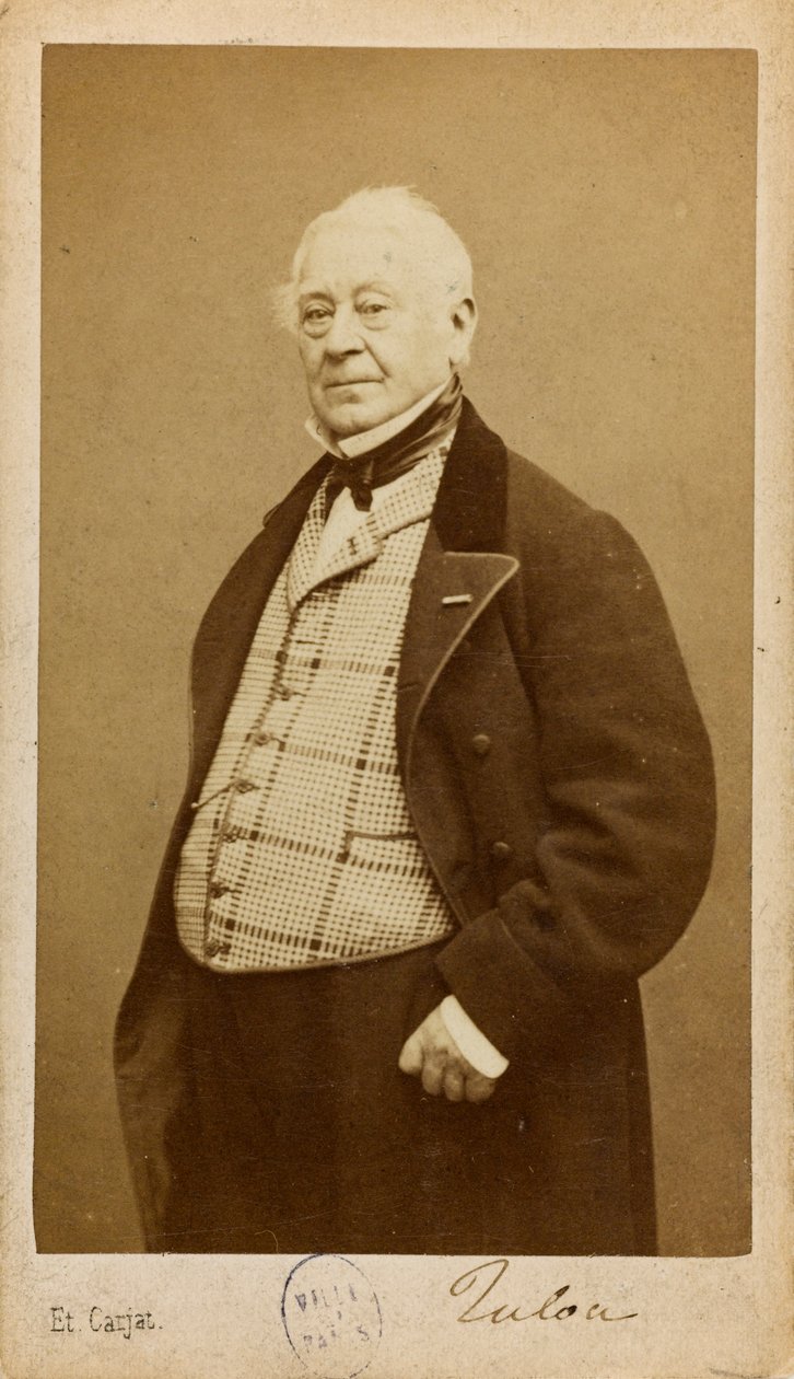 作曲家和长笛手让-路易-图卢的肖像，1786-1865年，约1860年。 作者 艾蒂安·卡加特