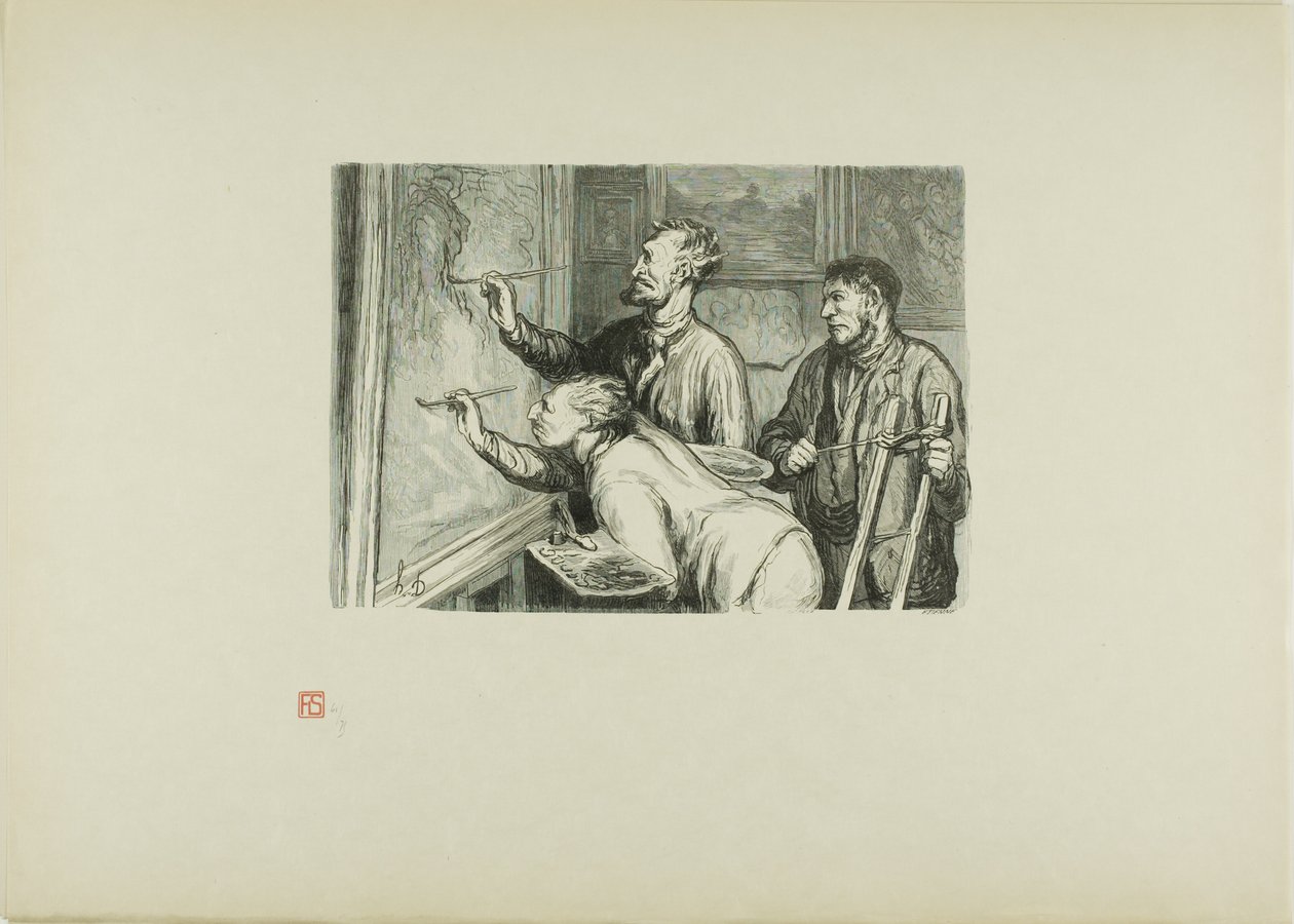 1868 年绘画展：最后的润色 作者 艾蒂安·卡加特
