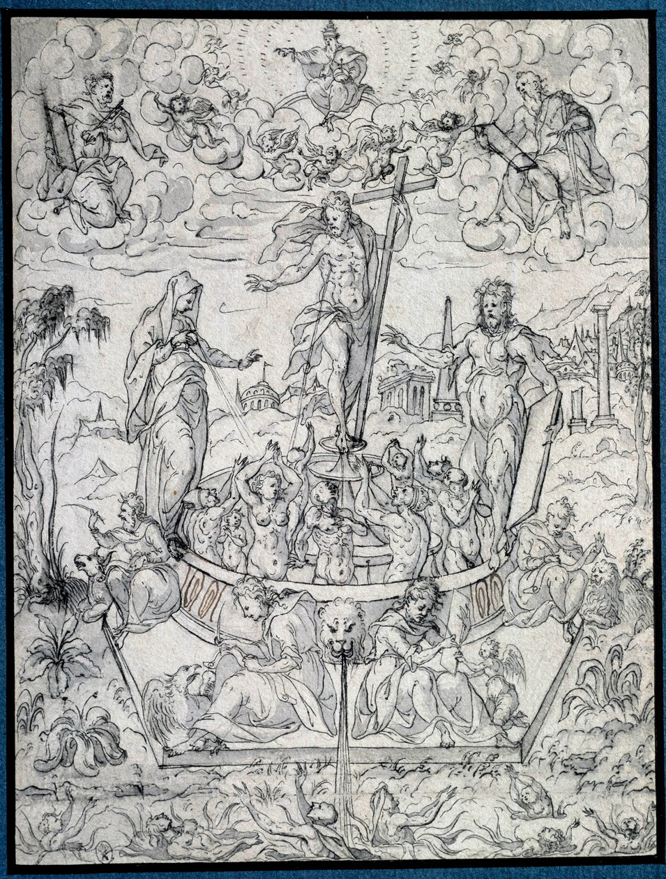 宗教的寓言。 Etienne Delaune (1518-1583/95) 绘画，16 世纪巴黎，卢浮宫博物馆 作者 艾蒂安·德劳恩（Etienne Delaune）
