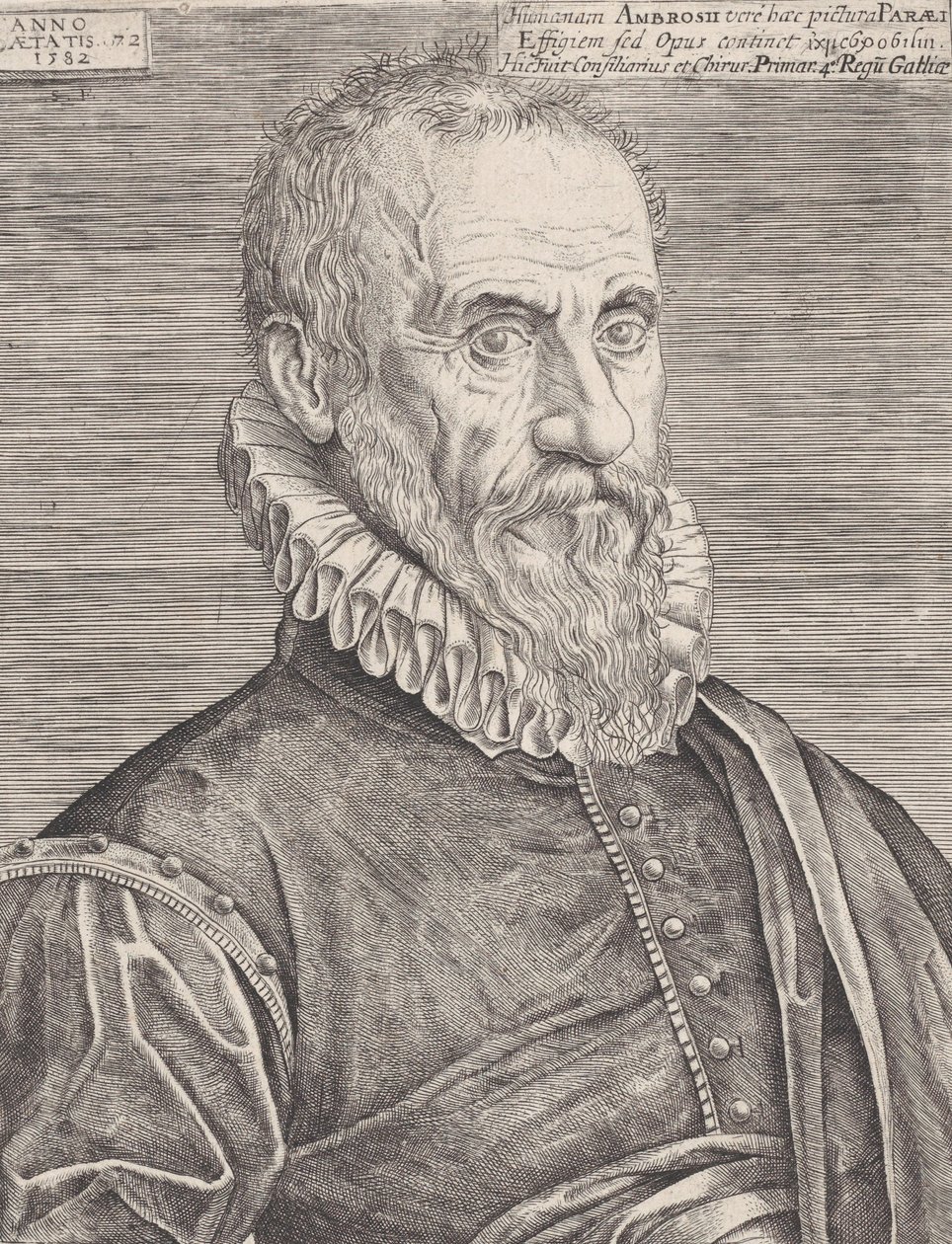 国王的外科医生安布罗斯-帕雷的画像，1582年。 作者 艾蒂安·德劳恩（Etienne Delaune）