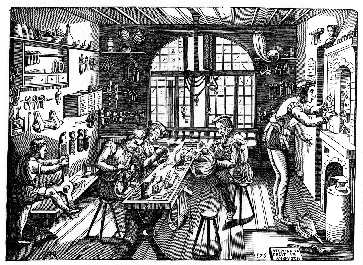 艾蒂安·德劳恩（Etienne Delaune）的工作室，1576年，1870年。 作者 艾蒂安·德劳恩（Etienne Delaune）