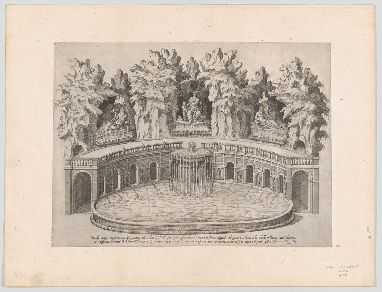 Speculum Romanae Magnificentiae：蒂沃利的埃斯特别墅的喷泉和花园，1575年。 作者 艾蒂安·杜佩拉克