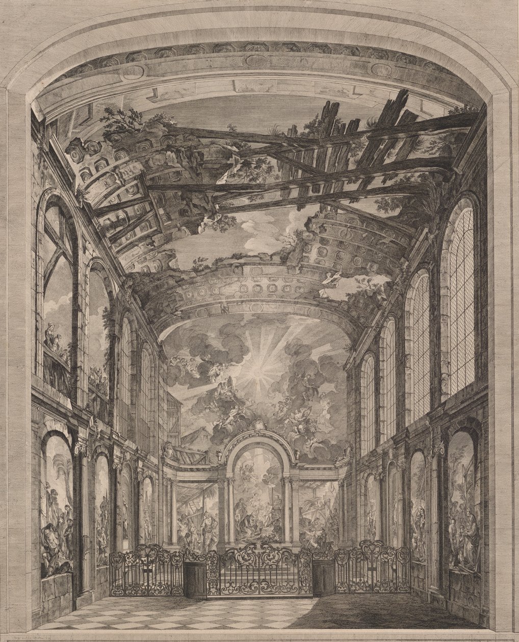 Enfants Trouvés的内景，1759年。 作者 艾蒂安·费萨德