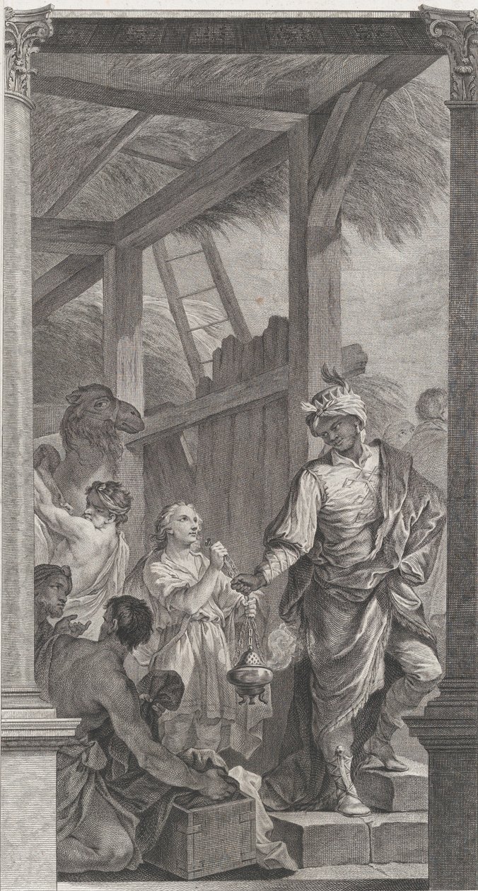 位于巴黎的 "儿童之家 "小教堂：Le Roi mage Balthazar et sa suite, 1752。 作者 艾蒂安·费萨德