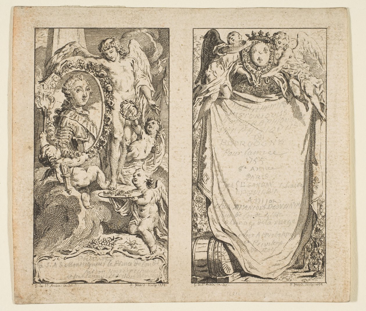 Bourgogne的历史、地形和物理表的小册子，1755年。 作者 艾蒂安·费萨德