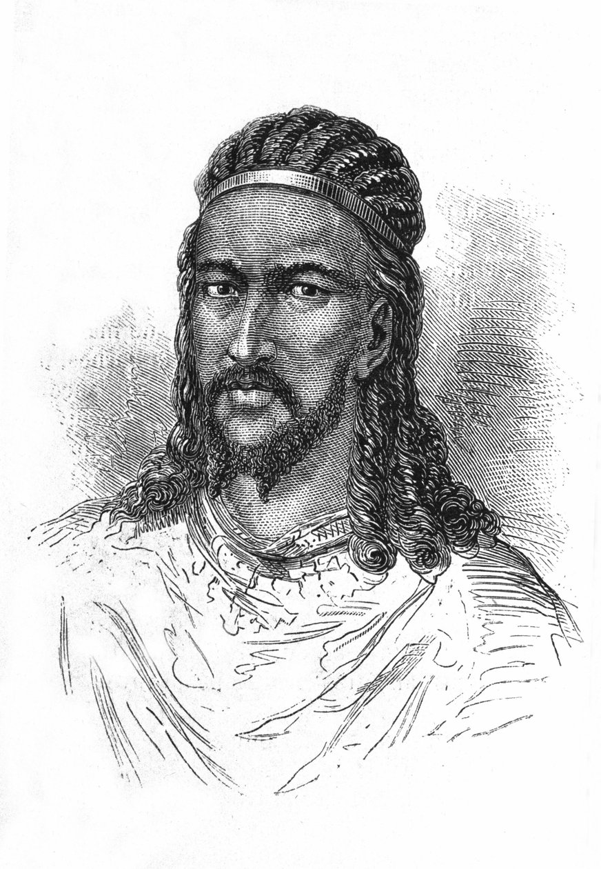阿比西尼亚皇帝（拉斯）西奥多罗的画像。 作者 艾蒂安·加布里埃尔·博库特