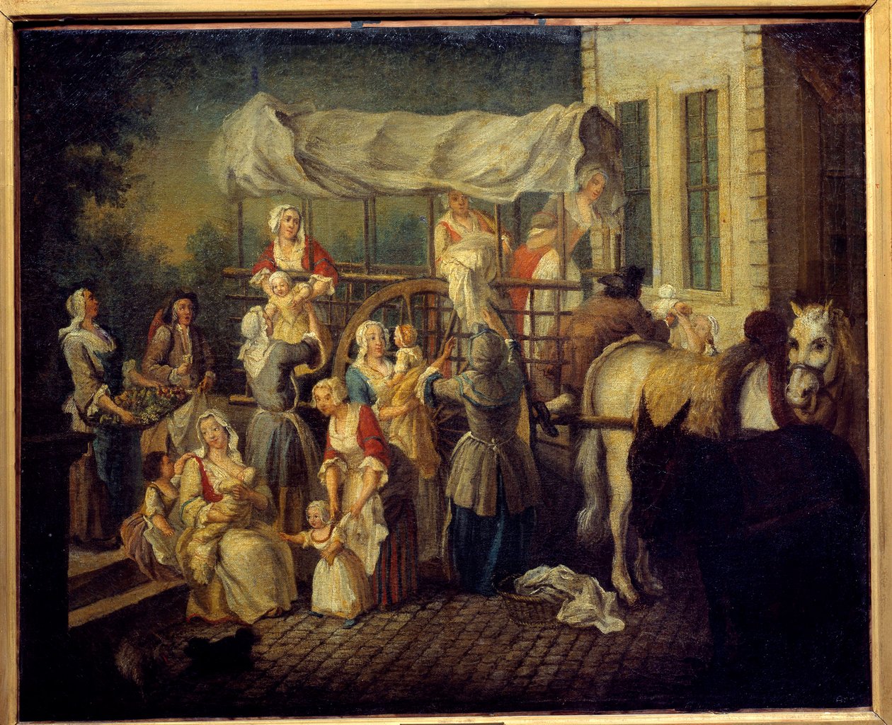 Etienne Jeaurat (1699-1789) 18 世纪 Laon 市博物馆的《护士的到来》 作者 ÉtienneJeaurat