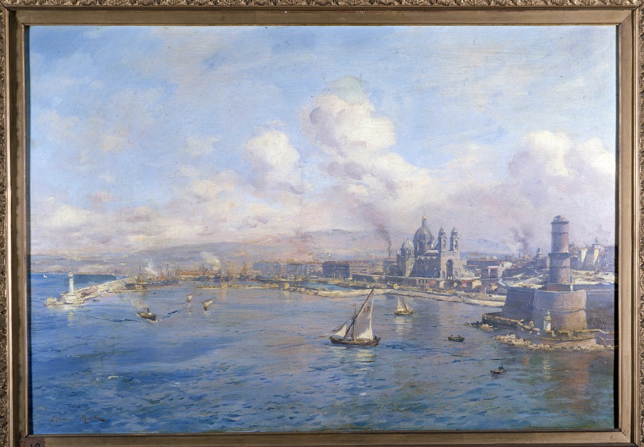 乔利埃特盆地和马赛的新港口 艾蒂安·马丁（Etienne Martin，1856-1945 年）的绘画。 马赛学院 作者 艾蒂安·菲利普·马丁