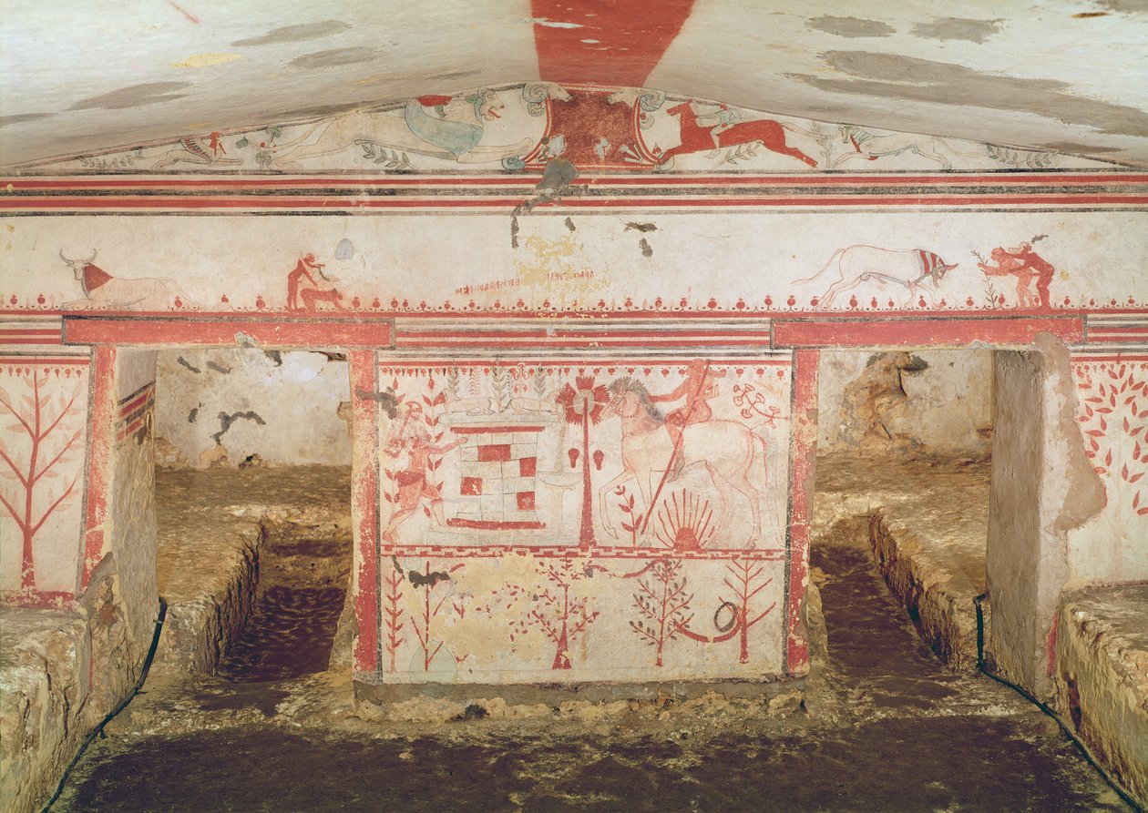阿基里斯从公牛墓，公元前550年（壁画）伏击Troilus 作者 伊特鲁里亚语