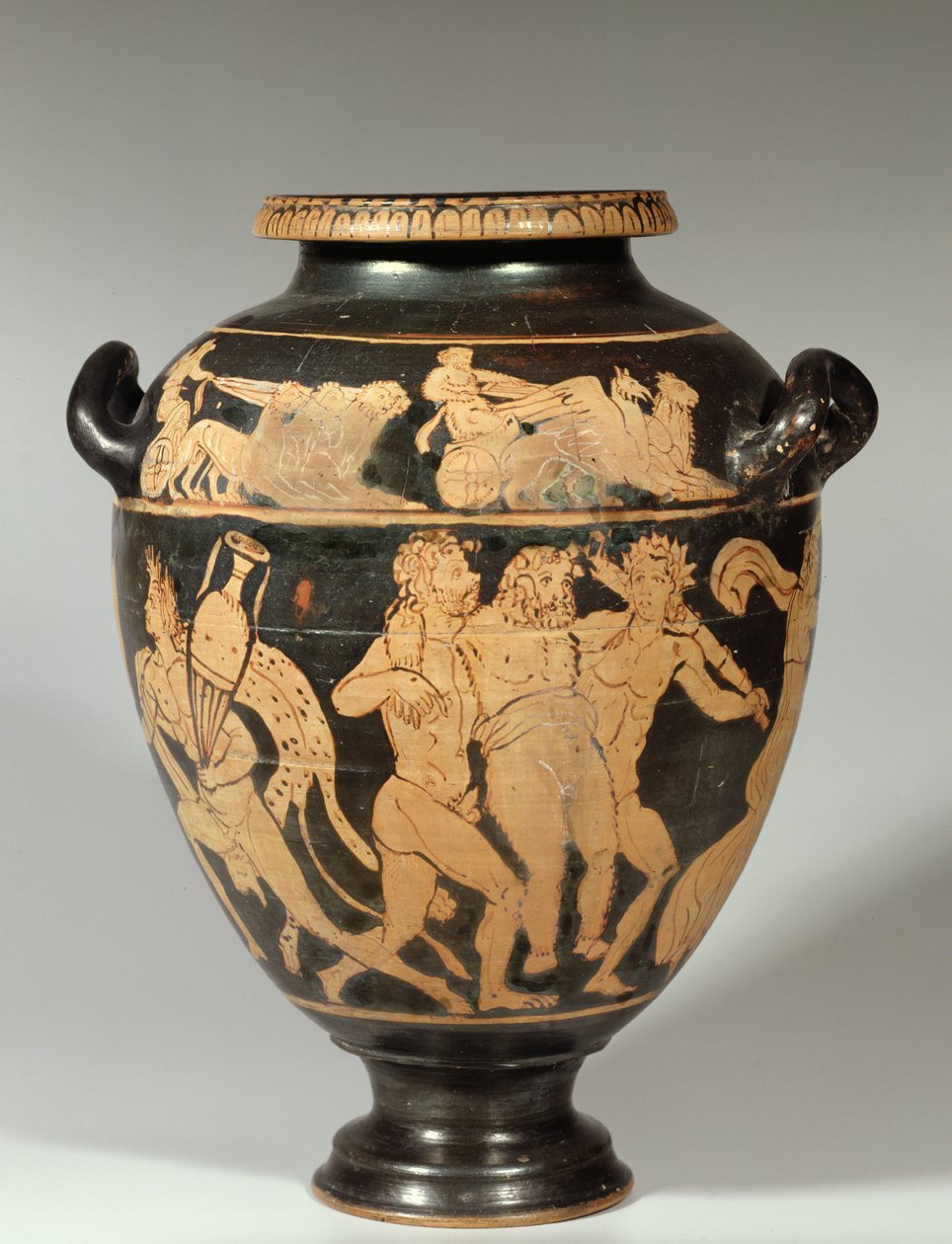Stamnos，Dionysiac scene，Etruscan red-figured period，公元前4世纪（陶器） 作者 伊特鲁里亚语
