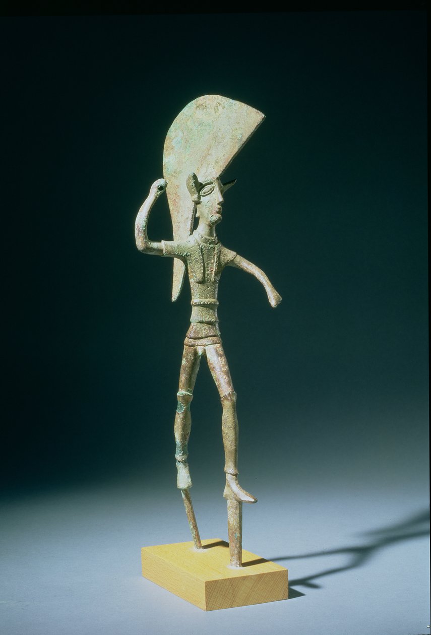 战士，来自翁布里亚，伊特鲁里亚，公元前5世纪（青铜） 作者 伊特鲁里亚语