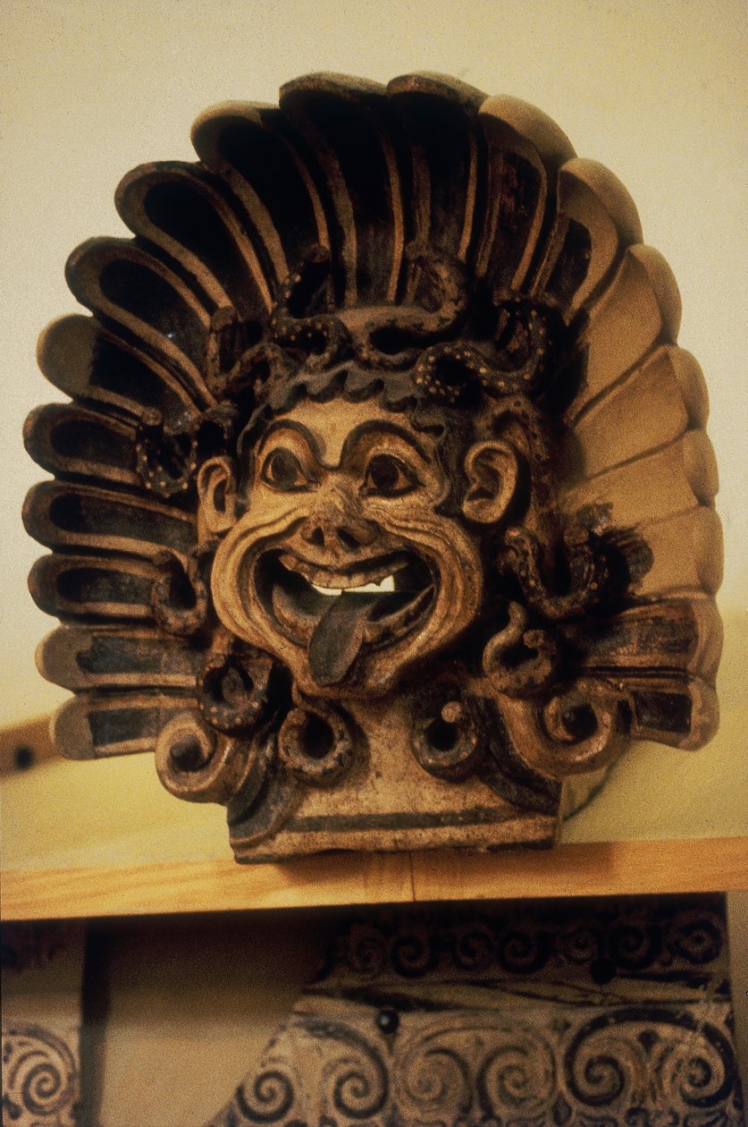 以Gorgons头（兵马俑）形式的Antefix 作者 伊特鲁里亚语