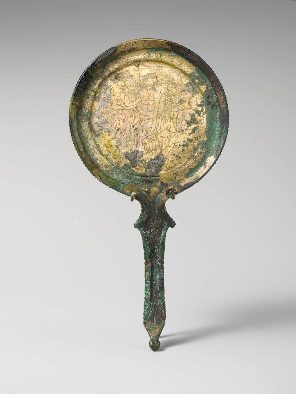 镜子，公元前3世纪初（青铜器 作者 伊特鲁里亚（Etruscan）