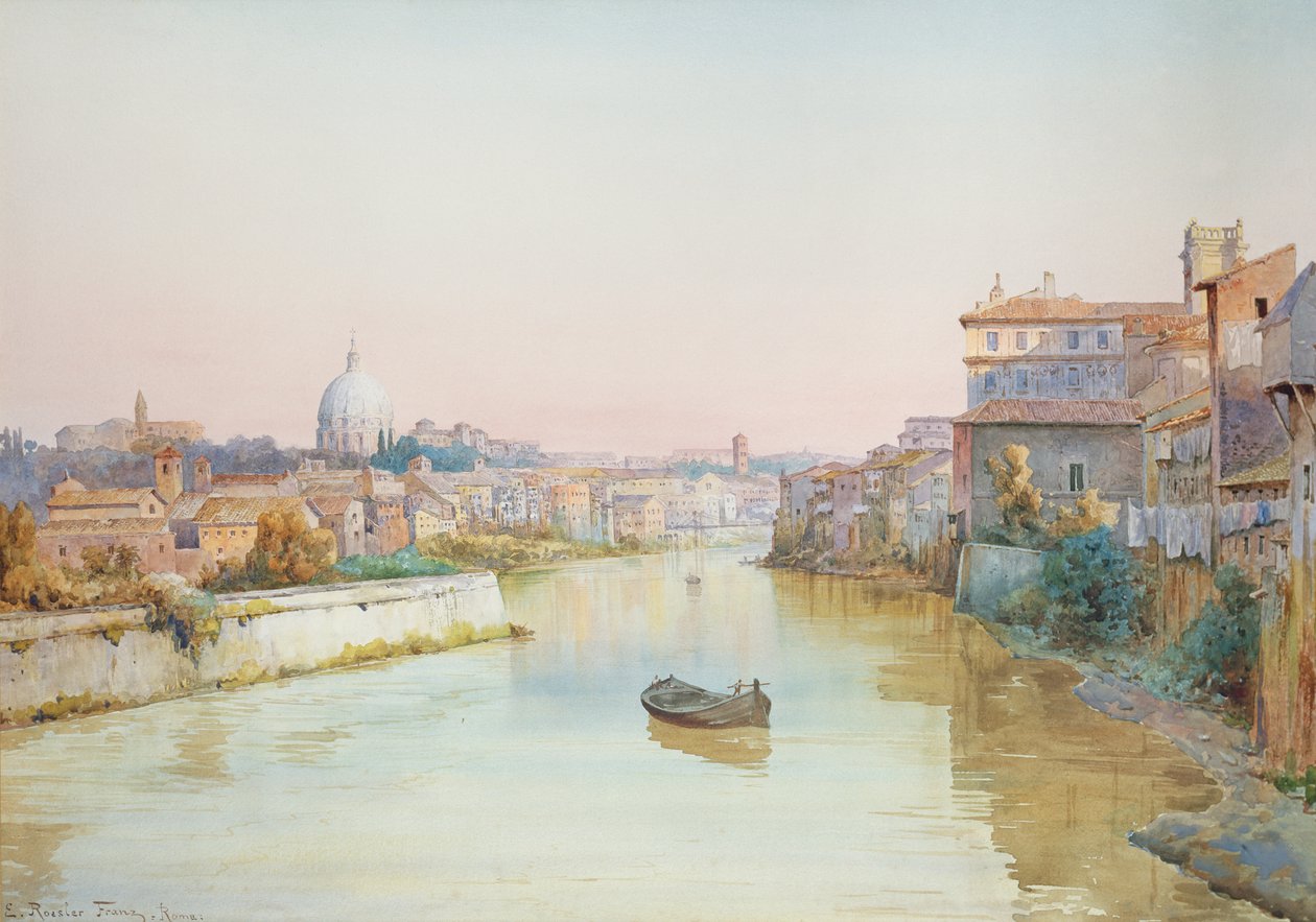 从Ponte Sisto观看Tevere 作者 埃托尔·罗斯勒·弗朗兹