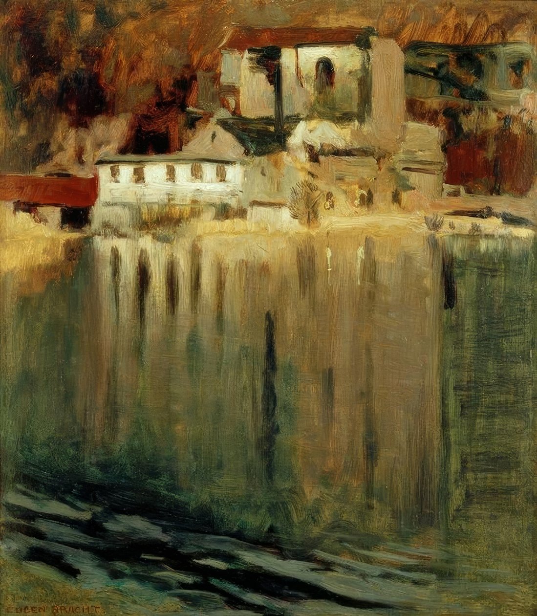 池塘边的Gypsmühle 作者 Eugen Felix Prosper Bracht