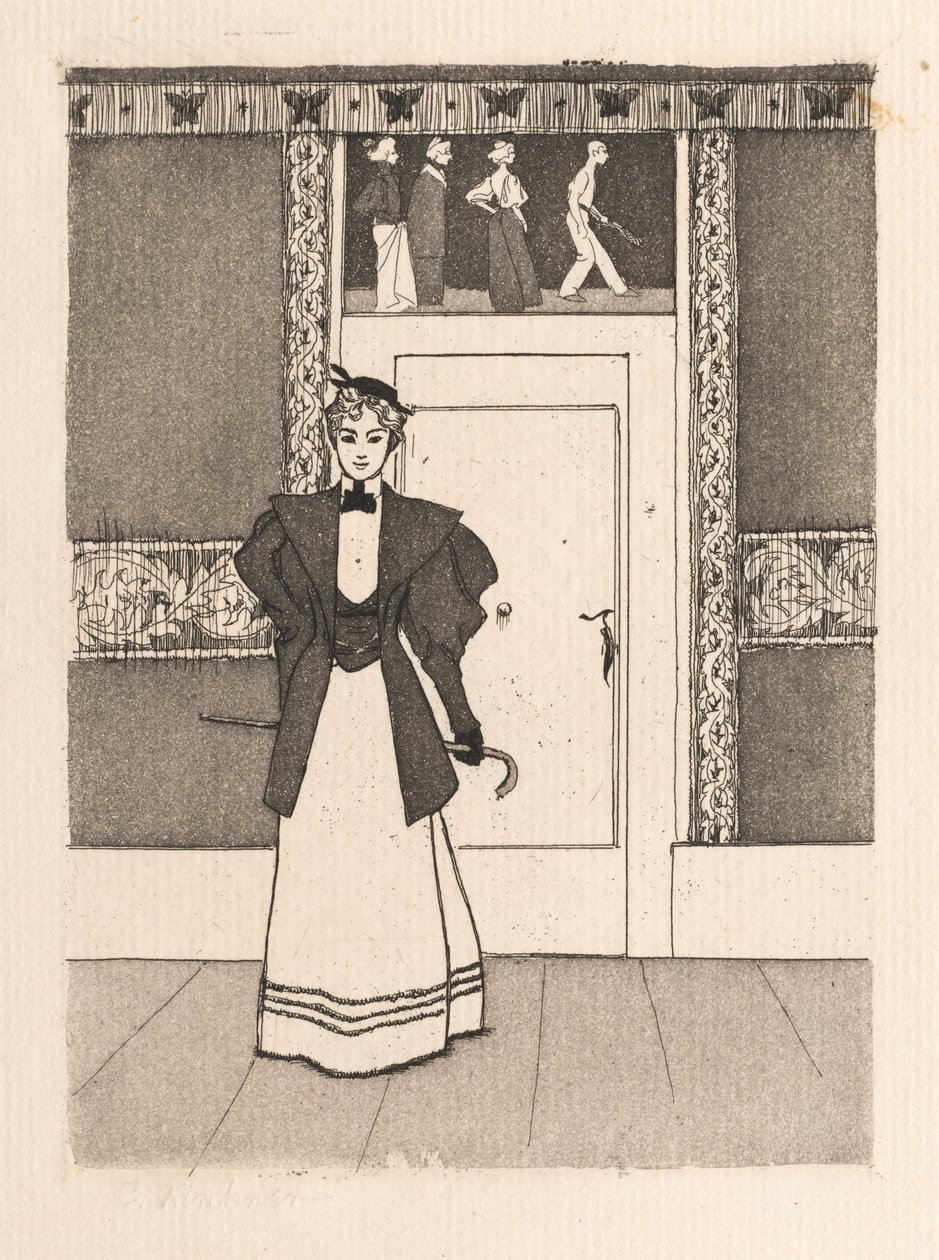 内饰：身着步行服的年轻女子 作者 欧根·基希纳（Eugen Kirchner）