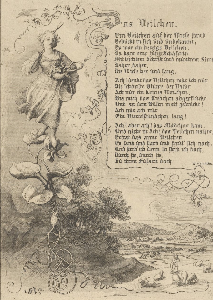 睡莲，维奥拉，图勒国王，花的复仇，1852年。 作者 尤金·拿破仑·诺伊特