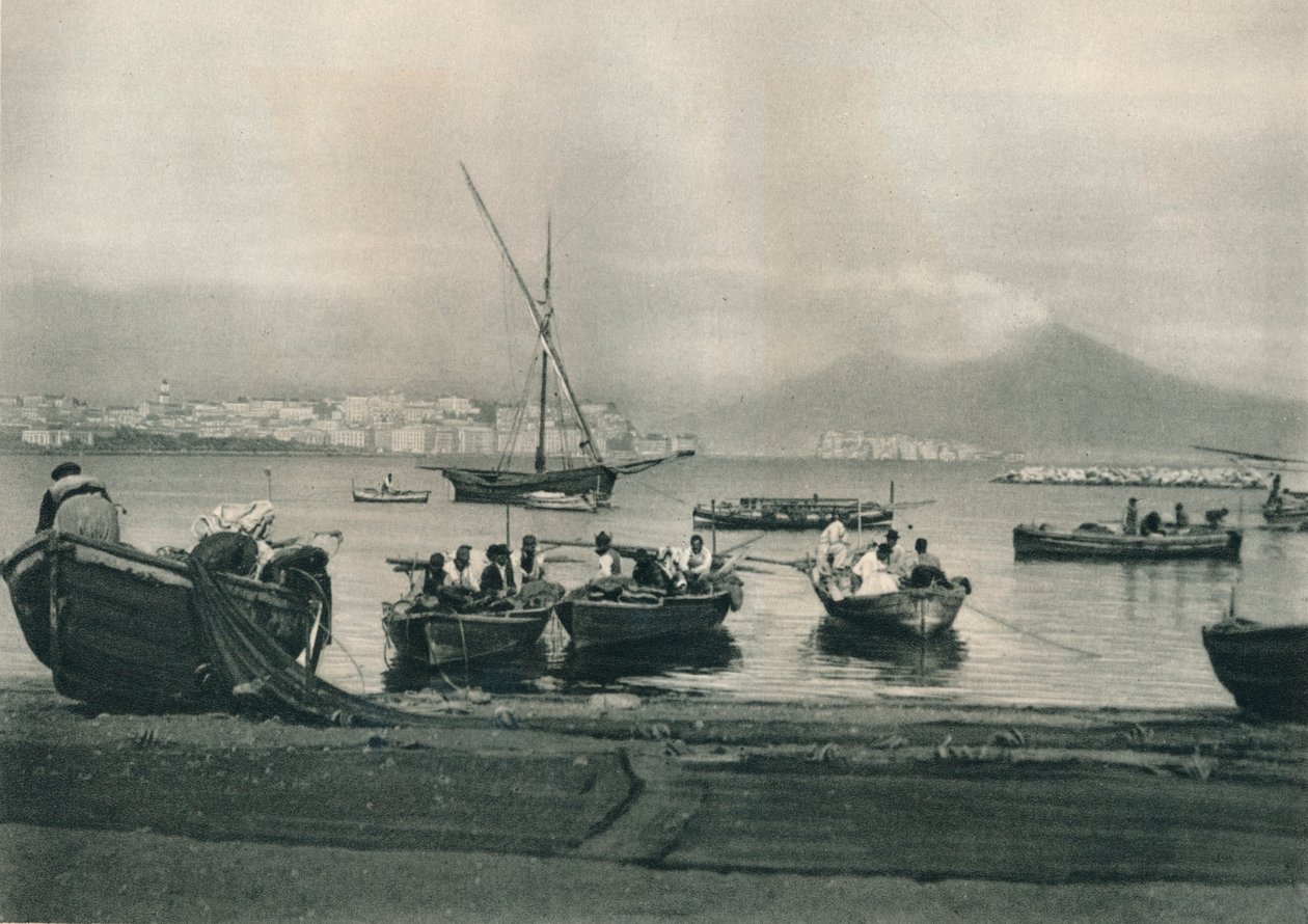 渔民入海，那不勒斯，意大利，1927年 作者 尤金·波普尔